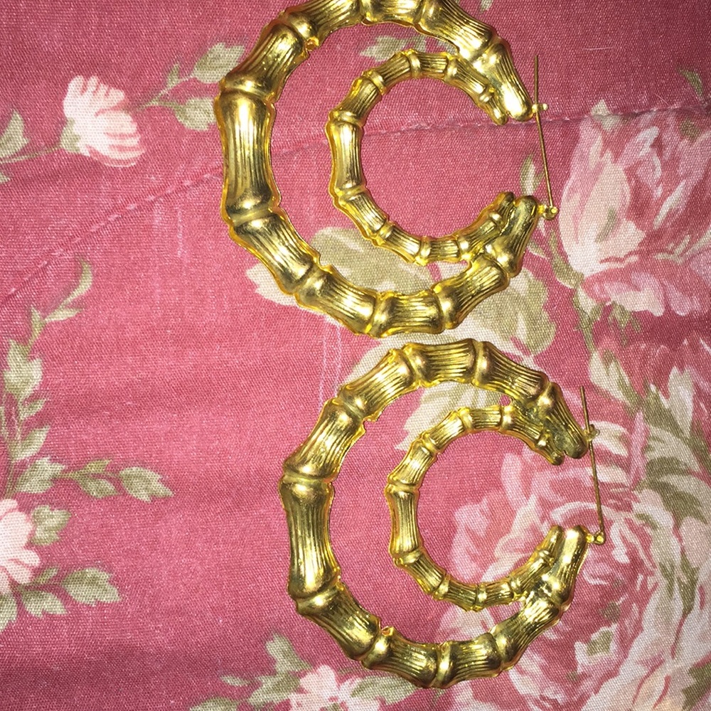 Double gold(fake) hoop earrings